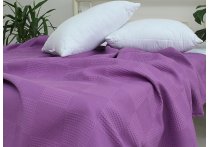 Простирадло-покривало піке TAG - Клітина лаванда, 160 х 235 см